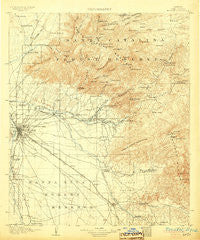 Tucson Arizona Historical topographic map, 1:125000 scale, 30 X 30 Minute, Year 1905