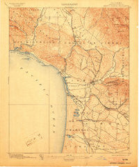 Arroyo Grande California Historical topographic map, 1:62500 scale, 15 X 15 Minute, Year 1897