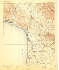 Arroyo Grande California Historical topographic map, 1:62500 scale, 15 X 15 Minute, Year 1897