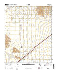 Baker California Current topographic map, 1:24000 scale, 7.5 X 7.5 Minute, Year 2015