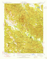 Calistoga California Historical topographic map, 1:62500 scale, 15 X 15 Minute, Year 1943