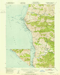 Cape Mendocino California Historical topographic map, 1:62500 scale, 15 X 15 Minute, Year 1951