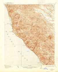 Cape San Martin California Historical topographic map, 1:62500 scale, 15 X 15 Minute, Year 1921