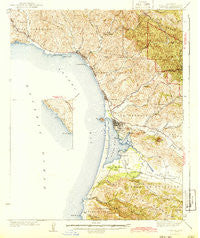 Cayucos California Historical topographic map, 1:62500 scale, 15 X 15 Minute, Year 1943