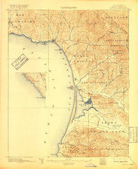 Cayucos California Historical topographic map, 1:62500 scale, 15 X 15 Minute, Year 1897