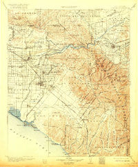 Corona California Historical topographic map, 1:125000 scale, 30 X 30 Minute, Year 1902