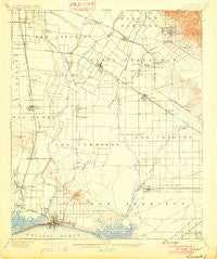 Downey California Historical topographic map, 1:62500 scale, 15 X 15 Minute, Year 1902
