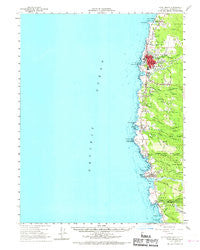 Fort Bragg California Historical topographic map, 1:62500 scale, 15 X 15 Minute, Year 1960
