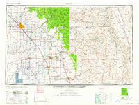 Fresno California Historical topographic map, 1:250000 scale, 1 X 2 Degree, Year 1960
