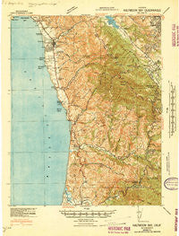 Halfmoon Bay California Historical topographic map, 1:62500 scale, 15 X 15 Minute, Year 1940