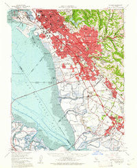 Hayward California Historical topographic map, 1:62500 scale, 15 X 15 Minute, Year 1959