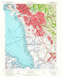 Hayward California Historical topographic map, 1:62500 scale, 15 X 15 Minute, Year 1959