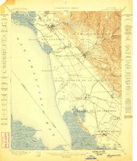 Haywards California Historical topographic map, 1:62500 scale, 15 X 15 Minute, Year 1899
