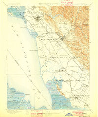 Haywards California Historical topographic map, 1:62500 scale, 15 X 15 Minute, Year 1899