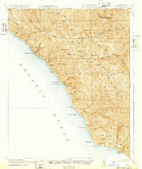 Lucia California Historical topographic map, 1:62500 scale, 15 X 15 Minute, Year 1921