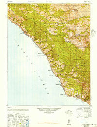 Lucia California Historical topographic map, 1:62500 scale, 15 X 15 Minute, Year 1947