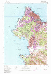 Monterey California Historical topographic map, 1:24000 scale, 7.5 X 7.5 Minute, Year 1947