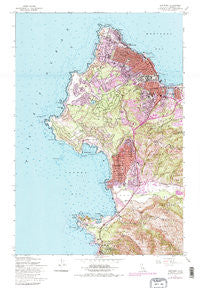 Monterey California Historical topographic map, 1:24000 scale, 7.5 X 7.5 Minute, Year 1947