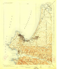 Monterey California Historical topographic map, 1:62500 scale, 15 X 15 Minute, Year 1913