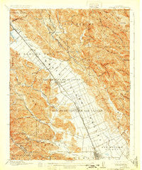 Morgan Hill California Historical topographic map, 1:62500 scale, 15 X 15 Minute, Year 1917