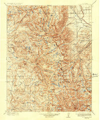 Mt. Goddard California Historical topographic map, 1:125000 scale, 30 X 30 Minute, Year 1912