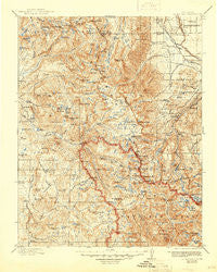 Mt. Goddard California Historical topographic map, 1:125000 scale, 30 X 30 Minute, Year 1912