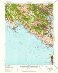 Mt. Tamalpais California Historical topographic map, 1:62500 scale, 15 X 15 Minute, Year 1950