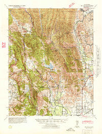 Mt. Vaca California Historical topographic map, 1:62500 scale, 15 X 15 Minute, Year 1942