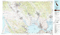 Napa California Historical topographic map, 1:100000 scale, 30 X 60 Minute, Year 1983