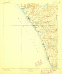 Oceanside California Historical topographic map, 1:62500 scale, 15 X 15 Minute, Year 1901
