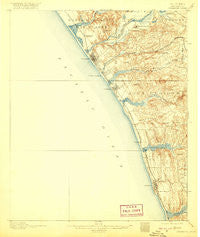 Oceanside California Historical topographic map, 1:62500 scale, 15 X 15 Minute, Year 1901