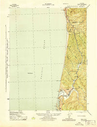 Orick California Historical topographic map, 1:62500 scale, 15 X 15 Minute, Year 1945