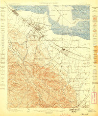 Palo Alto California Historical topographic map, 1:62500 scale, 15 X 15 Minute, Year 1899