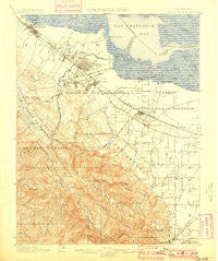 Palo Alto California Historical topographic map, 1:62500 scale, 15 X 15 Minute, Year 1899