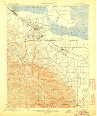 Palo Alto California Historical topographic map, 1:62500 scale, 15 X 15 Minute, Year 1899