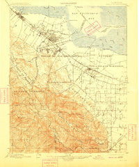 Palo Alto California Historical topographic map, 1:62500 scale, 15 X 15 Minute, Year 1899