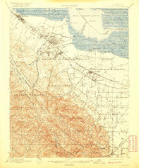 Palo Alto California Historical topographic map, 1:62500 scale, 15 X 15 Minute, Year 1899
