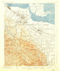 Palo Alto California Historical topographic map, 1:62500 scale, 15 X 15 Minute, Year 1899