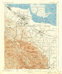 Palo Alto California Historical topographic map, 1:62500 scale, 15 X 15 Minute, Year 1899