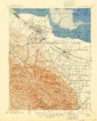 Palo Alto California Historical topographic map, 1:62500 scale, 15 X 15 Minute, Year 1899
