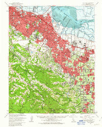 Palo Alto California Historical topographic map, 1:62500 scale, 15 X 15 Minute, Year 1961