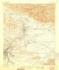Pasadena California Historical topographic map, 1:62500 scale, 15 X 15 Minute, Year 1900