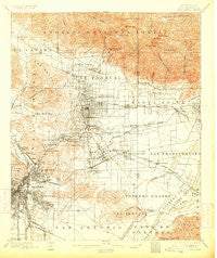 Pasadena California Historical topographic map, 1:62500 scale, 15 X 15 Minute, Year 1900