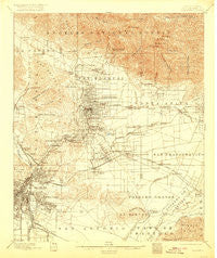 Pasadena California Historical topographic map, 1:62500 scale, 15 X 15 Minute, Year 1900
