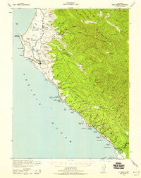 Point Arena California Historical topographic map, 1:62500 scale, 15 X 15 Minute, Year 1943
