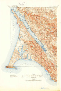 Point Reyes California Historical topographic map, 1:62500 scale, 15 X 15 Minute, Year 1918
