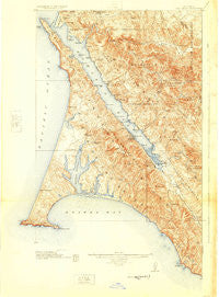 Point Reyes California Historical topographic map, 1:62500 scale, 15 X 15 Minute, Year 1918