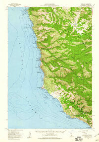 Point Sur California Historical topographic map, 1:62500 scale, 15 X 15 Minute, Year 1956