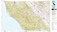 Point Sur California Historical topographic map, 1:100000 scale, 30 X 60 Minute, Year 1982