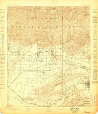 Pomona California Historical topographic map, 1:62500 scale, 15 X 15 Minute, Year 1898